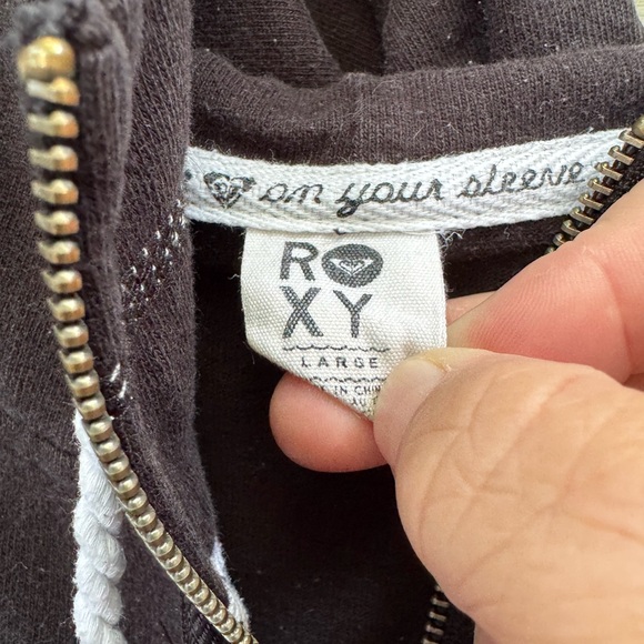 Roxy Black Hoodie Jacket size Large - Picture 5 of 6